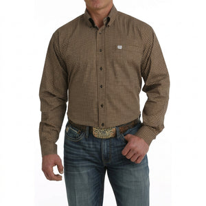 Cinch Brown Geometric Print - Men's Shirt