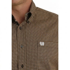 Cinch Brown Geometric Print - Men's Shirt