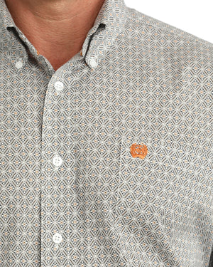 Men's Floral Geometric Button Down Shirt - Cinch