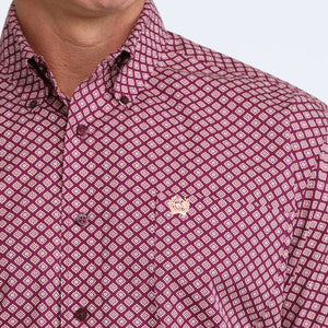 Men's S/S Print Purple Shirt - Cinch