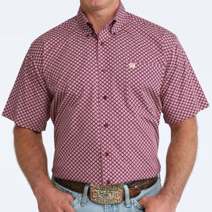 Men's S/S Print Purple Shirt - Cinch