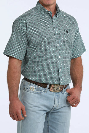 Men's S/S Print Shirt Green- Cinch