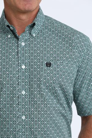 Men's S/S Print Shirt Green- Cinch