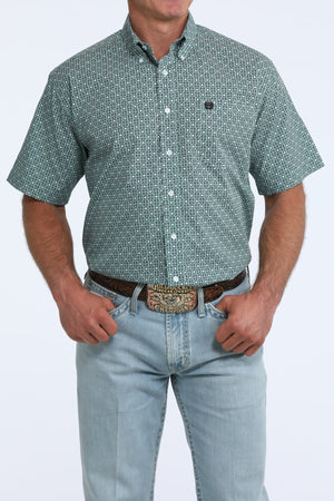 Men's S/S Print Shirt Green- Cinch