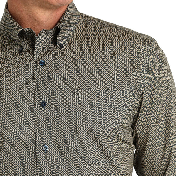 Men's Long Sleeve Modern Print Shirt - Cinch