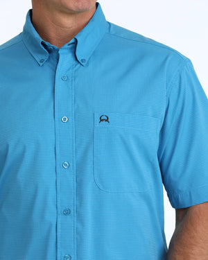Men's Solid Blue Arena Flex Shirt - Cinch