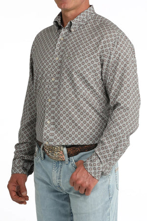Men's L/S Print Grey Arenaflex Shirt - Cinch
