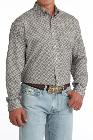 Men's L/S Print Grey Arenaflex Shirt - Cinch
