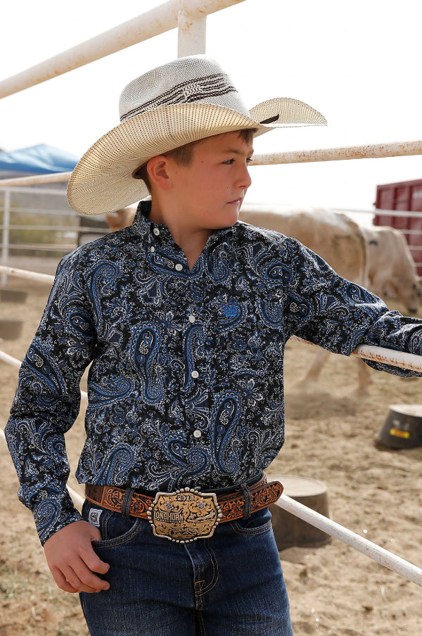 Boys Paisley Long-Sleeve Western Shirt - Cinch