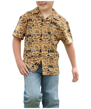 Boy's Brown Camp Shirt - Cinch