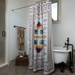 Mesa Off-White Shower Curtain - Fringe Scarves