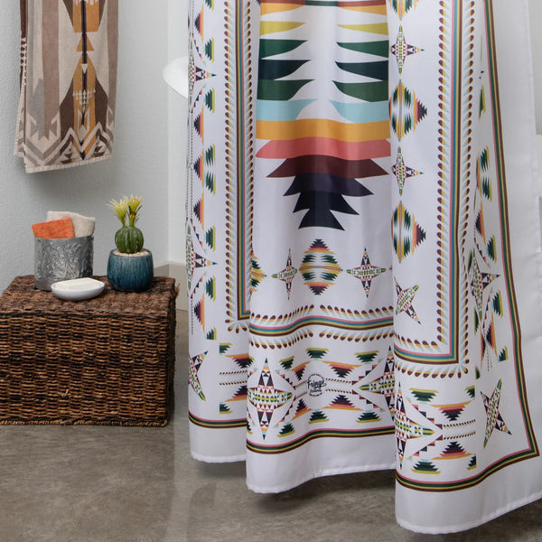 Mesa Off-White Shower Curtain - Fringe Scarves
