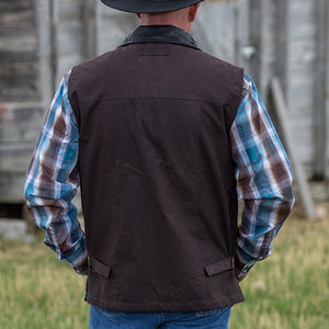 Men's Oilskin Conceal Carry Vest - Wyoming Traders