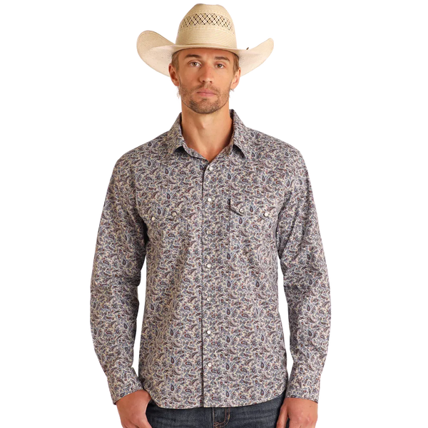 Men's Modern Retro Paisley Snap Shirt - Panhandle