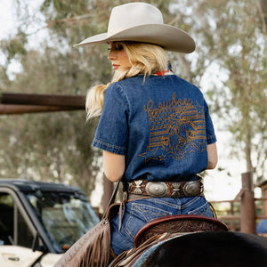 Freeman Ranch Denim Top - Rodeo Quincy