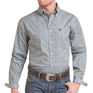 Men's LS Stillwater Paisley 1 Pocket Button Shirt- Panhandle Slim