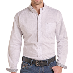 Men's LS Paisley 1 Pocket Button Shirt- Panhandle Slim