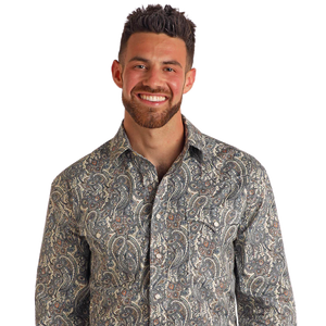 Men's Rough Stock Large Paisley Snap Shirt- Panhandle Slim