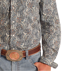 Men's Rough Stock Large Paisley Snap Shirt- Panhandle Slim