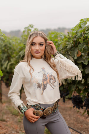 Fabulous Las Vegas Sweatshirt with Fringe - Rodeo Quincy