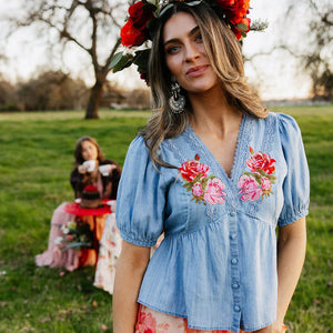 Women's Blush Rose Blouse - Rodeo Quincy
