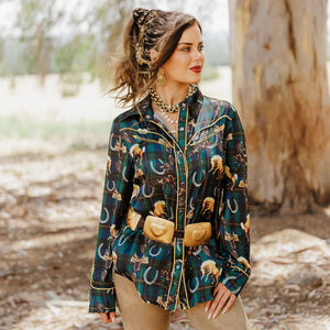 Women's Lucky Plaid Pony Buck Shirt - Rodeo Quincy