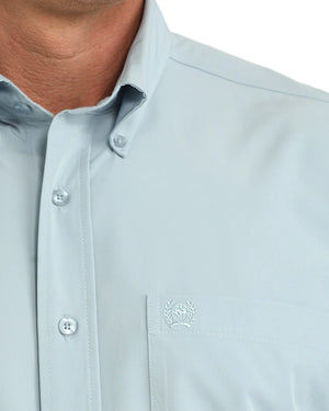 Men's Light Blue L/S Arenaflex Button Down Shirt - Cinch