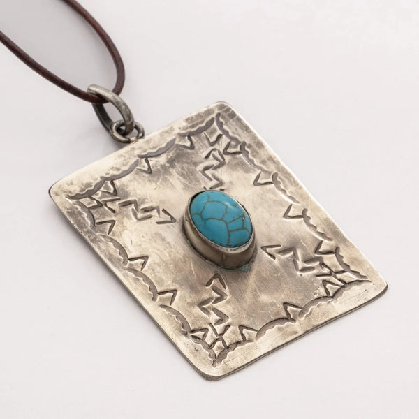 Rectangular Pendant -  J. Alexander Rustic Silver