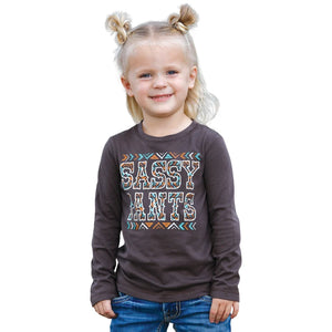 Toddler Girl's Brown 'Sassy Pants' Graphic Tee - Cruel Girl
