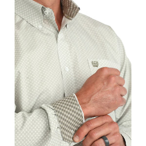 Men's Olive Plaid Classic Fit Button Down Shirt - Cinch