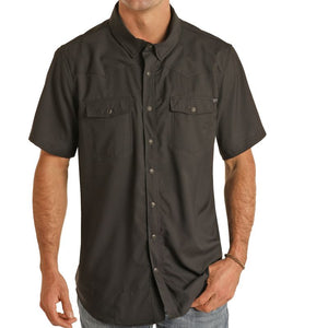 Men's Tek Solid Ripstop Snap Shirt - Rock & Roll Denim