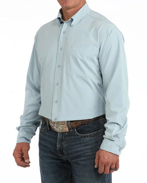Men's Light Blue L/S Arenaflex Button Down Shirt - Cinch