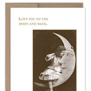 Little Girl On Moon Xo Card