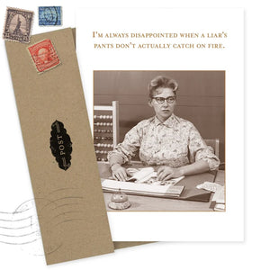 Pants On Fire Bday Card