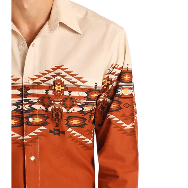 Men's Aztec Print Boarder Shirt - Panhandle