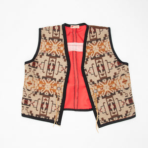 Native Design Satin and Wool Vest - Ruby's-Hamley Western Store