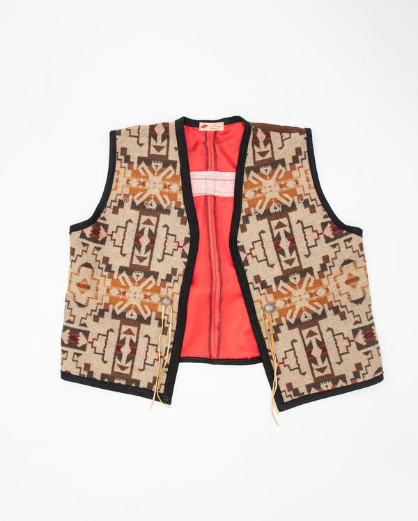 Native Design Satin and Wool Vest - Ruby's-Hamley Western Store