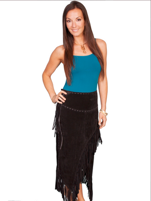 Long Suede Fringe Skirt - Scully