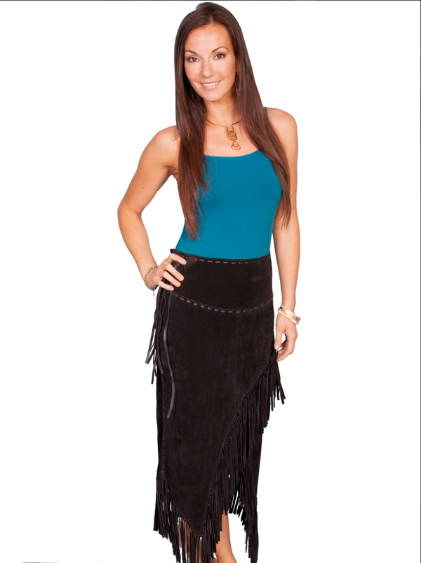 Long Suede Fringe Skirt - Scully