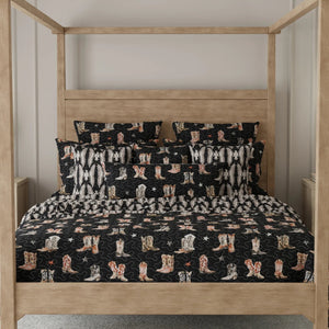 Thunderbird Boots Black King Shams - Ida Mae Home