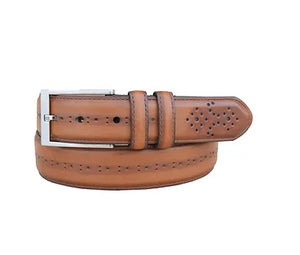 Chancellor Cognac Belt - Vintage Bison