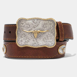 Texas Longhorn Saddle Belt - Vintage Bison