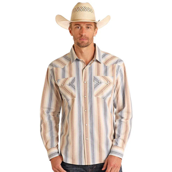 Men's Retro Stripe Snap Western Shirt - Panhandle