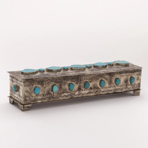 LARGE MANTLE BOX WITH TURQUOISE