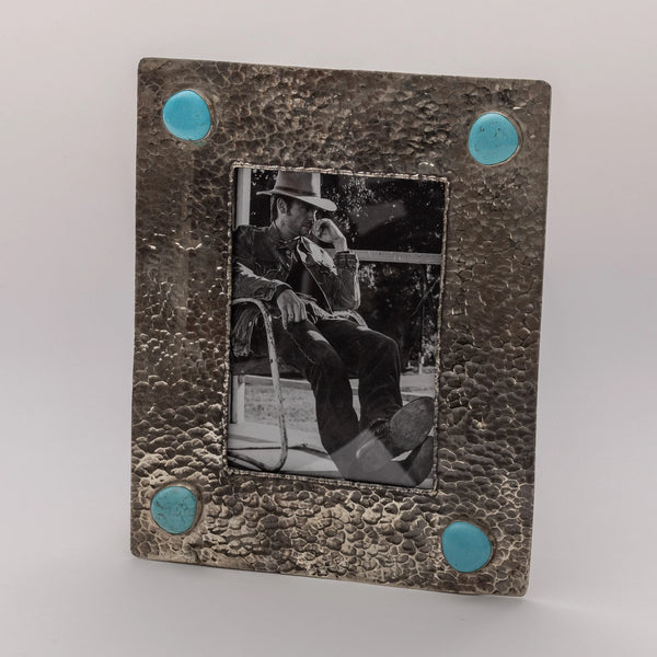 Silver Frame with Dimples and Stones - J. Alexander Rustic Silver