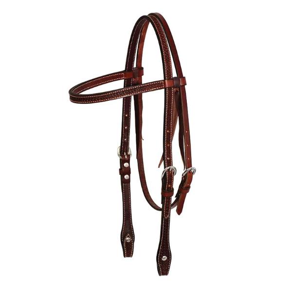 5/8” Leather Spider Stamp Browband Headstall - Partrade