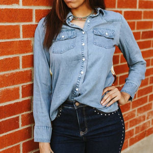 Women's Tencil Denim Western Yoke Printed Shirt - Lucky & Blessed