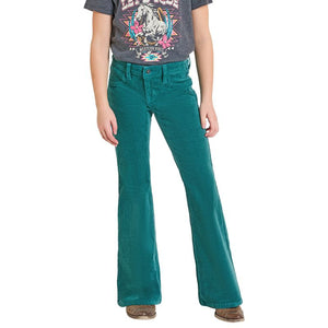 Girl's Teal Corduroy Flare Pants - Rock & Roll Denim
