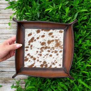 Square Cowhide Tray - Western Linen
