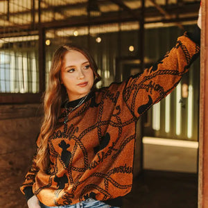 Women's Copper Cowboy Sweater (Reversible) - 2 Fly Co